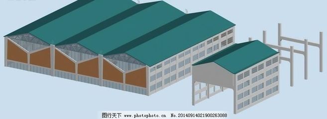 常规厂房建筑群3D模型设计