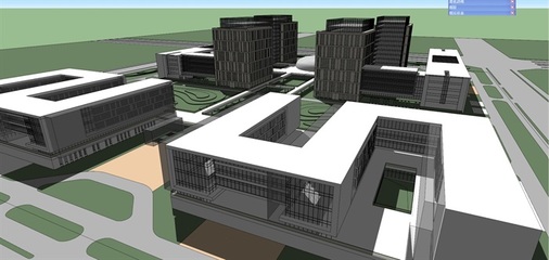 办公楼产业园建筑楼设计su模型[原创]